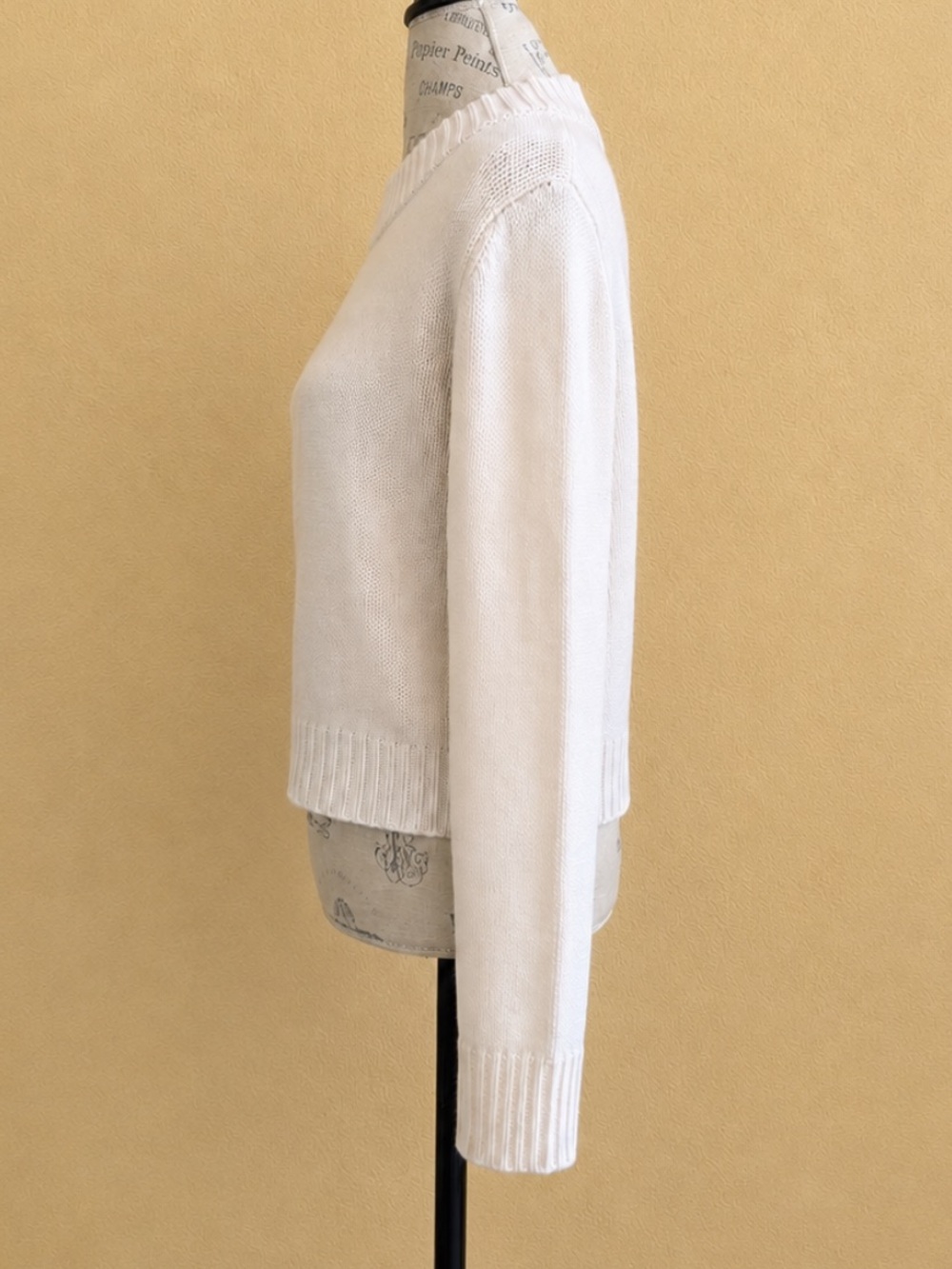 NWOT! La Ligne Solid Mini Marin Cream Wool Cashmere Sweater Size Medium - Picture 6 of 10